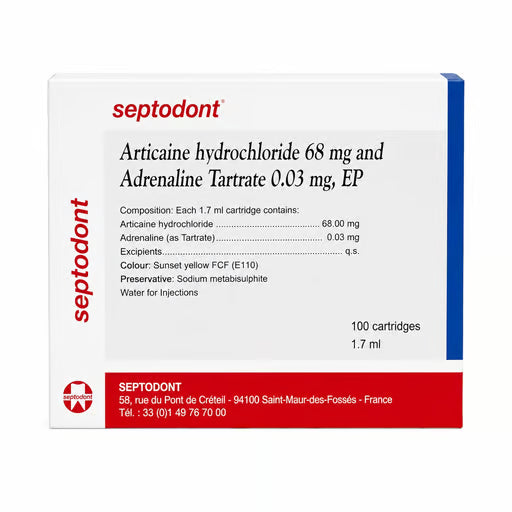 Septodont Septanest 4% Articaine With 1:100,000 Epinephrine